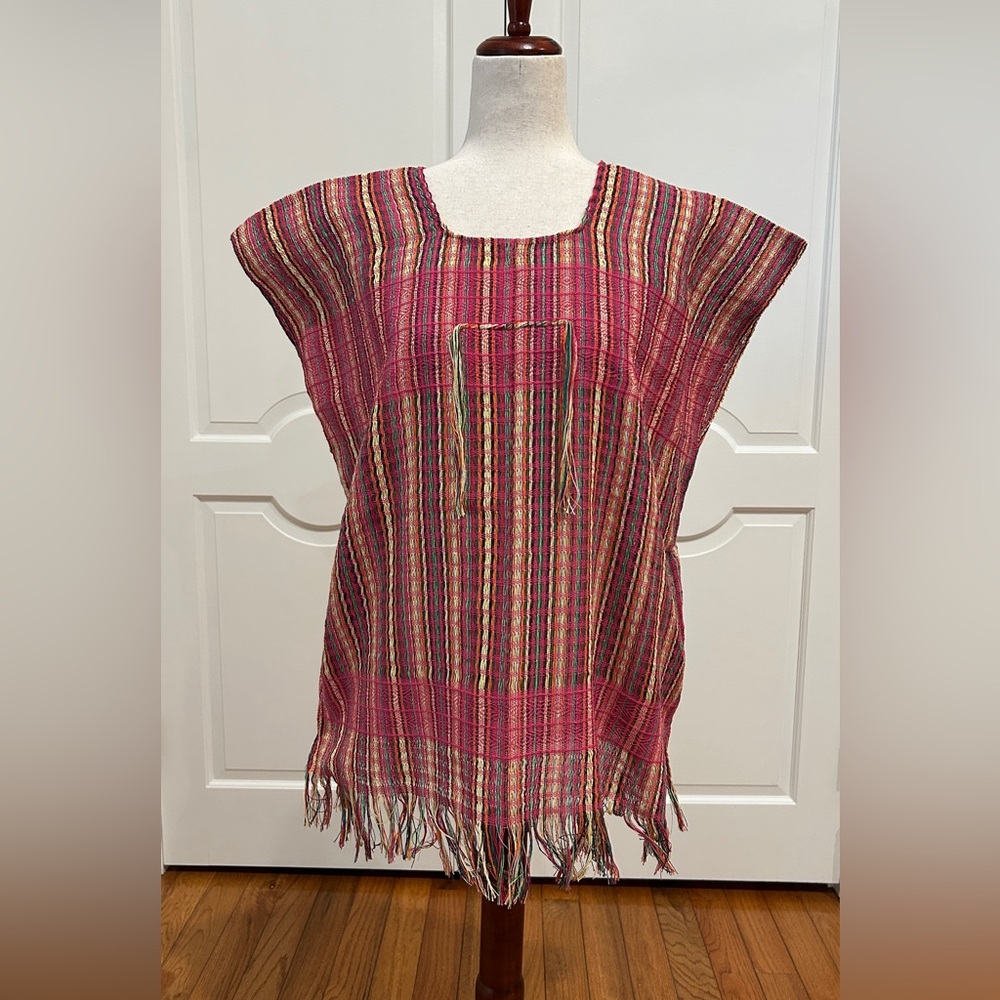 Multicolor Treadle Loom blouse made in Oaxaca Mexico. Blusa deshilada!